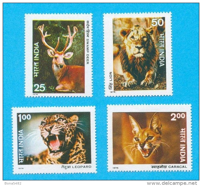 INDE INDIA FELINS LEOPARDS  LIONS 1976 / MNH** / A 21 - Unused Stamps