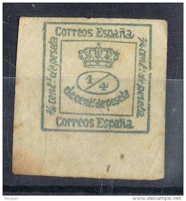 Sello 1 Cuartillo Corona Real 1877,  VARIEDAD Impresion, Num 173 º - Gebruikt