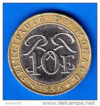 PIECE DE MONNAIE 10 FRANCS 1996 BI-METALLIQUE PRINCIPAUTE DE MONACO - 1960-2001 Nouveaux Francs