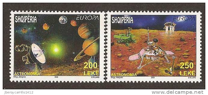 ALBANIA - EUROPA 2009 - TEMA "ASTRONOMIA" - SERIE De 2 V. - DENTADA  (PERFORATED) - 2009