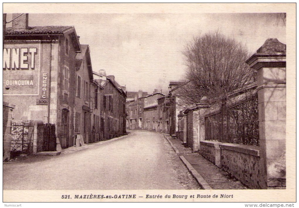 Mazières-en-Gâtine..entrée Du Bourg..route De Niort..pub.."Dubonnet" - Mazieres En Gatine