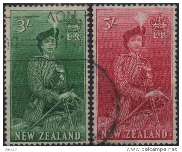 NOUVELLE-ZELANDE NEW ZEALAND Poste 338-339 (o) Elizabeth II à Cheval Horse (CV 8 €) - Gebraucht