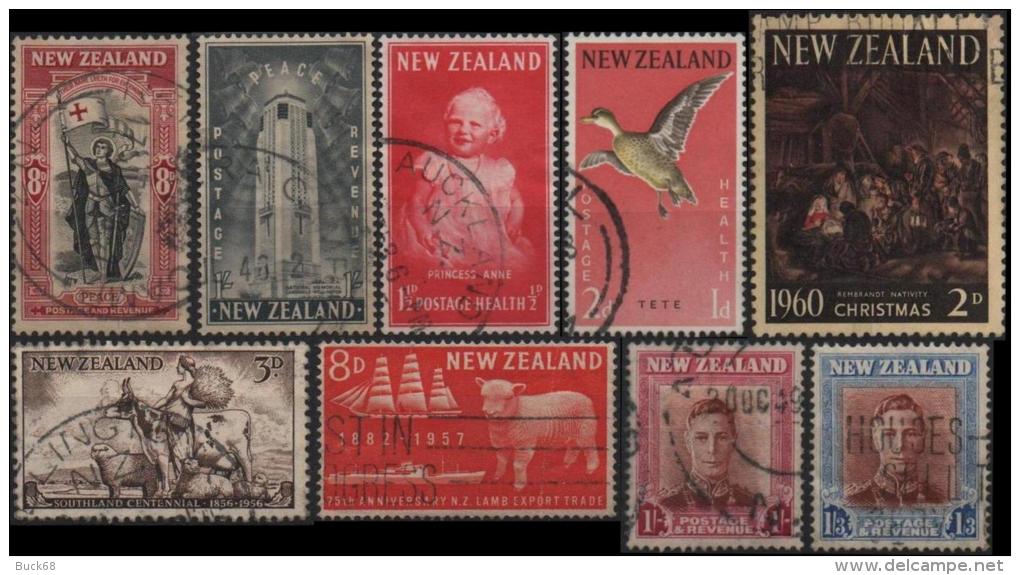 NOUVELLE-ZELANDE NEW ZEALAND Poste 280-282-291-292-315-350-360-379-404 (cv 7,45 €) - Collections, Lots & Series