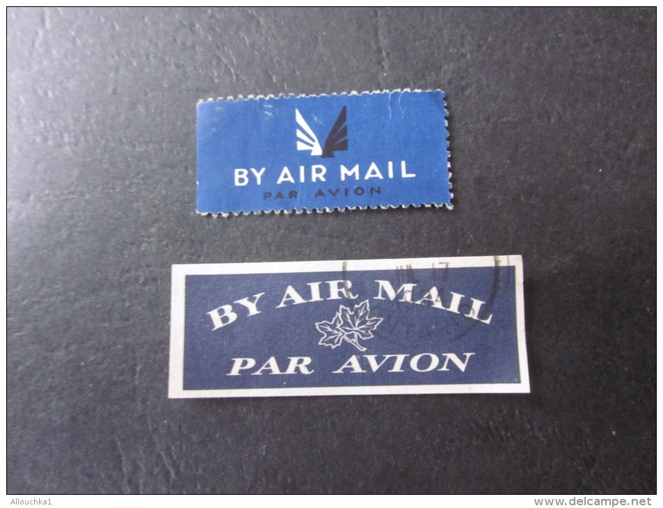 étiquettes Postales Par Avion By Air Mail  Corréos Aéro  Per Via Aéra Document Des Postes: Canada - Other & Unclassified