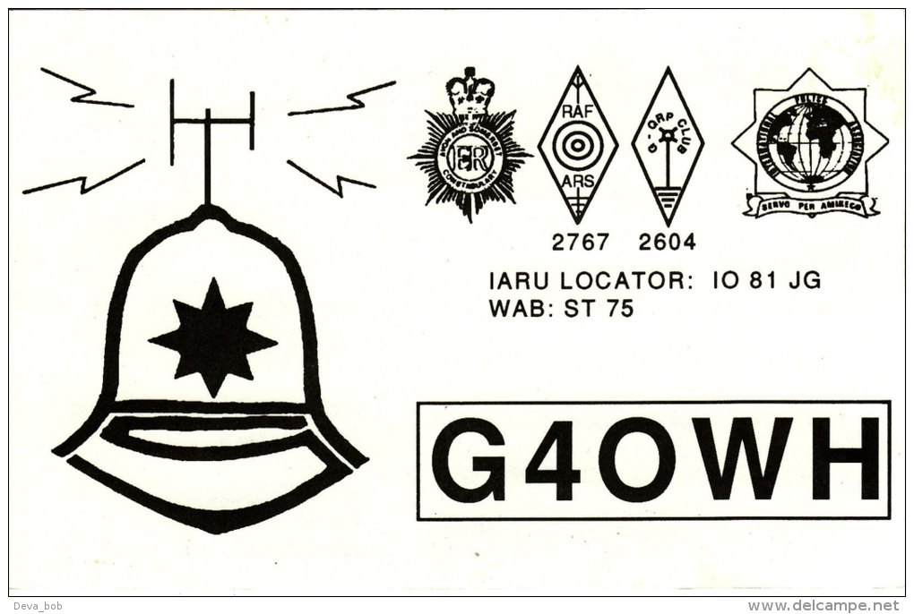 Amateur Radio QSL Card England G4OWH Kilmersdon Bath Somerset Police Helmet - Radio Amateur