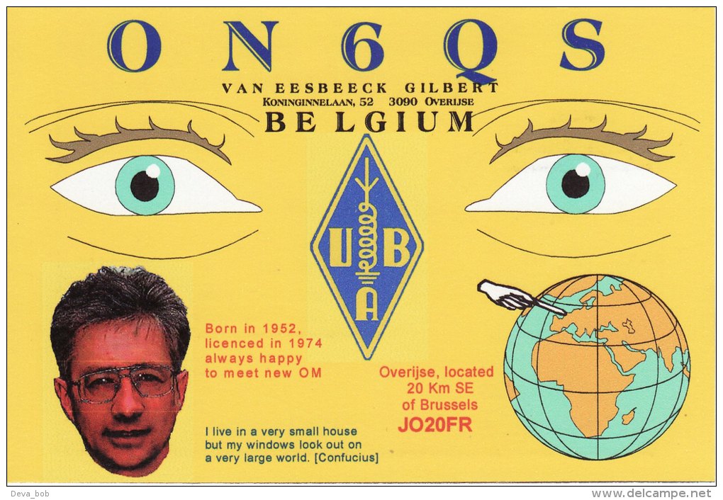 Amateur Radio QSL Card Belgium ON6QS Overijse Van Eesbeeck - Radio Amateur