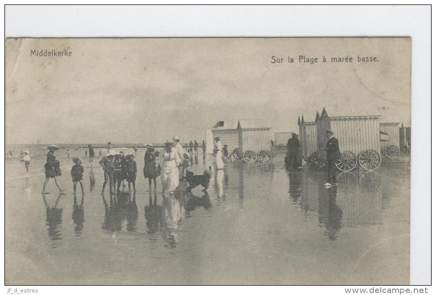 CPA Middelkerke. Sur La Place à Marée Basse. 1907. Héliotypie De Graeve, Gand, 1164 à M. Cyrille Houbion, Fidevoye Yvoir - Middelkerke
