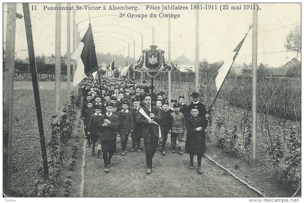 Alsemberg - Pensionnat St-Victor - Fêtes Jubilaires 1911 - 3e Groupe Du Cortège ( Verso Zien ) - Beersel