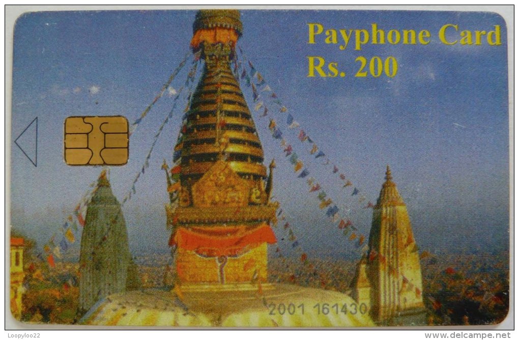 NEPAL - Chip - Payphone Card - Rs.200 - Re Issue - Number At Bottom - Nepal