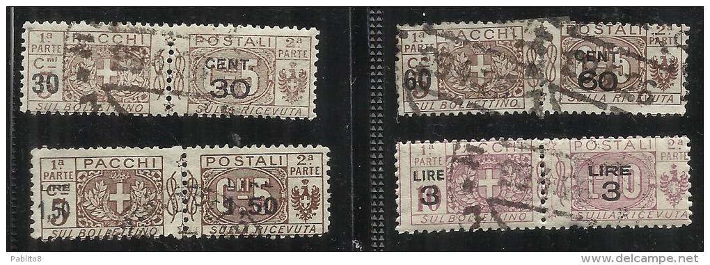 ITALIA REGNO ITALY KINGDOM PACCHI POSTALI SOPRASTAMPATI OVERPRINTED SERIE COMPLETA USATI USED - Pacchi Postali