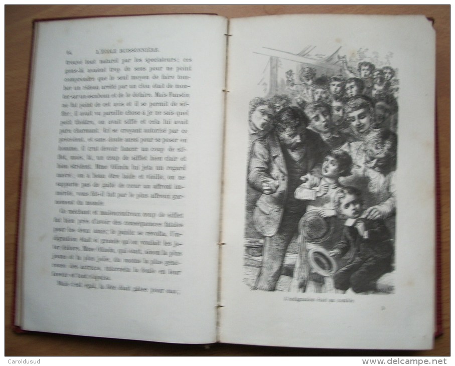 RARE livre BIBLIOTHEQUE ROSE DE 1869 ILLUSTREE L ECOLE BUISSONNIERE  ADRIEN MARIE  L. HACHETTE ET CIE JEANNE MARCEL