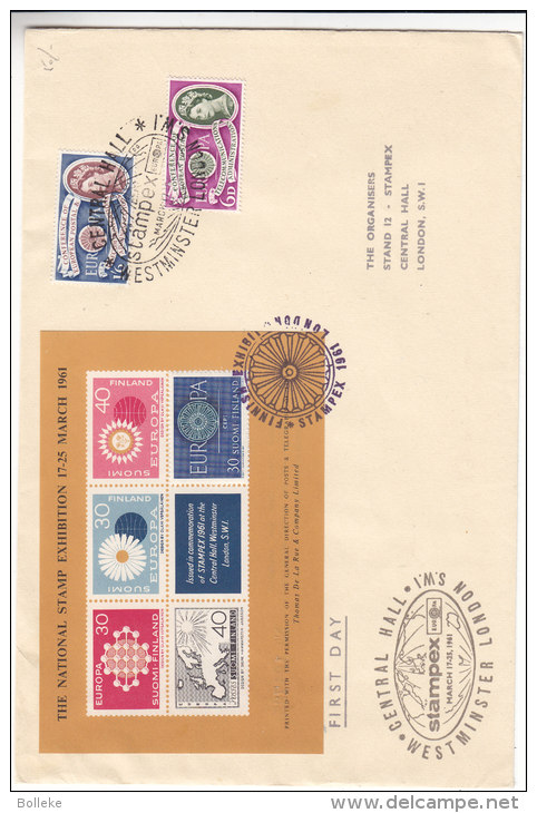 Europa CEPT  - Grande Bretagne - Lettre De 1961 ° - Exposition Stampex - Avec Feuillet Spécial - Oblitération Spéciale - Lettres & Documents