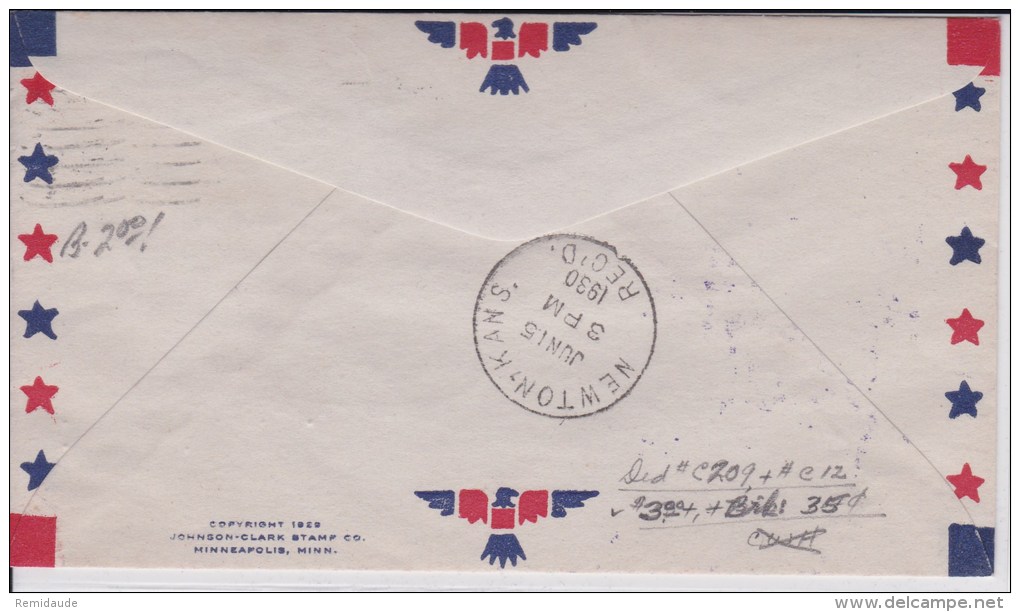 USA -1930  - POSTE AERIENNE - ENVELOPPE AIRMAIL De KEWANEE ( ILLINOIS ) - DEDICATION - 1c. 1918-1940 Lettres