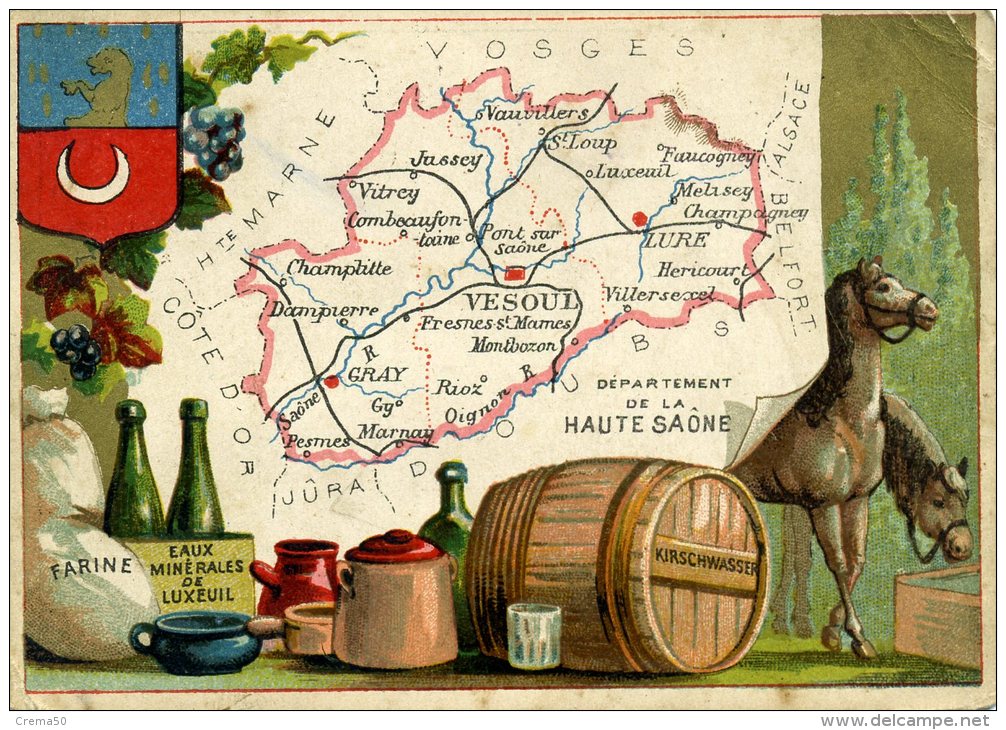 Chomo - Carte De Département - Haute Saône - Geographie