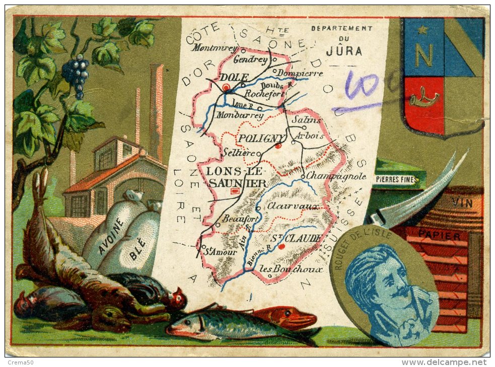 Chomo - Carte De Département - Jura - Geografía