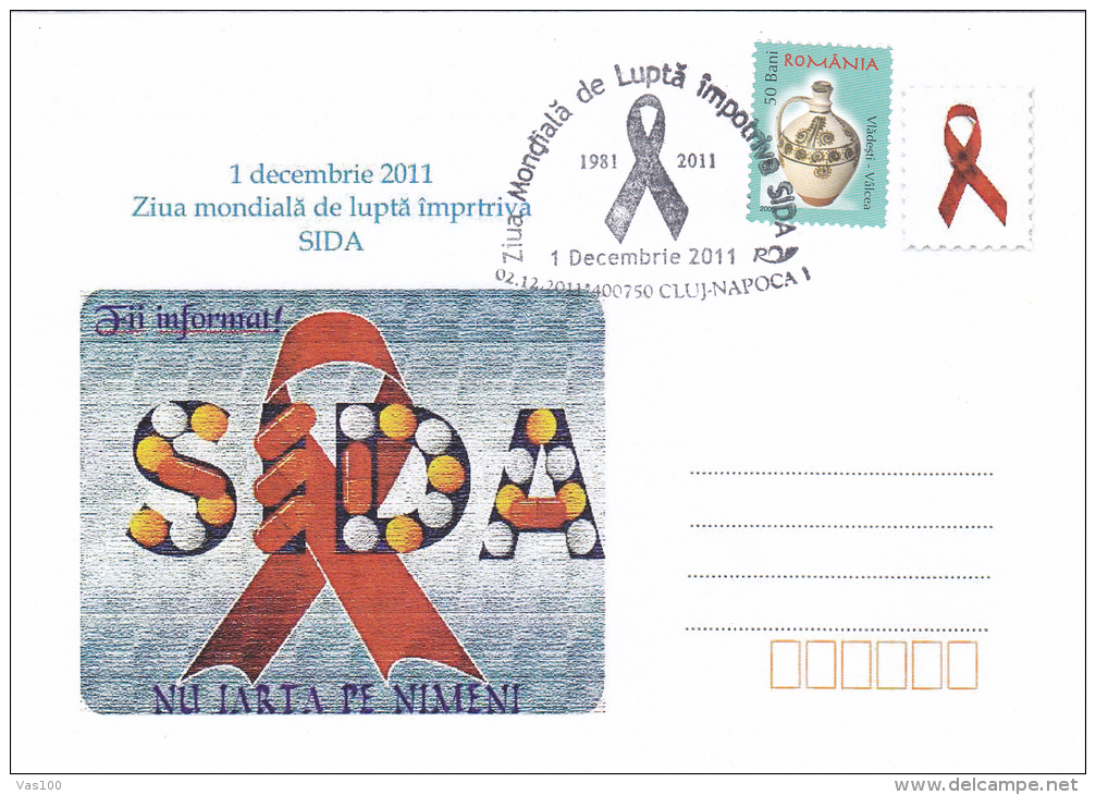 MALADIES,THE MONDIAL DAY TO AGAINST OF  "SIDA",2011,SPECIAL COVER,ROMANIA. - Ziekte