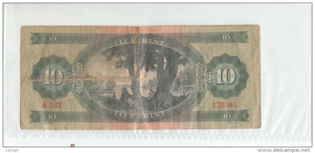 Billets - B970 -  Hongrie  - Billet  10 Forint 1962 (type, Nature, Valeur, état... Voir 2 Scans) - Hongrie