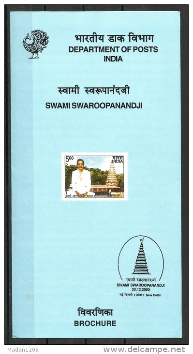 INDIA, 2003,  Birth Centenary Of Swami Swaroopanandji, (Patriot And Spiritual Teacher), Brochure - Briefe U. Dokumente