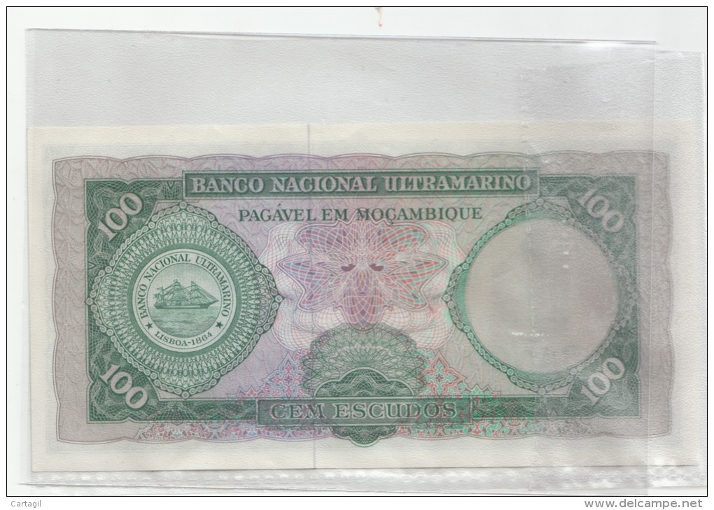 Billets - B967 -  Mozambique     - Billet  100 Escudos 1961 (type, Nature, Valeur, état... Voir 2 Scans) - Moçambique