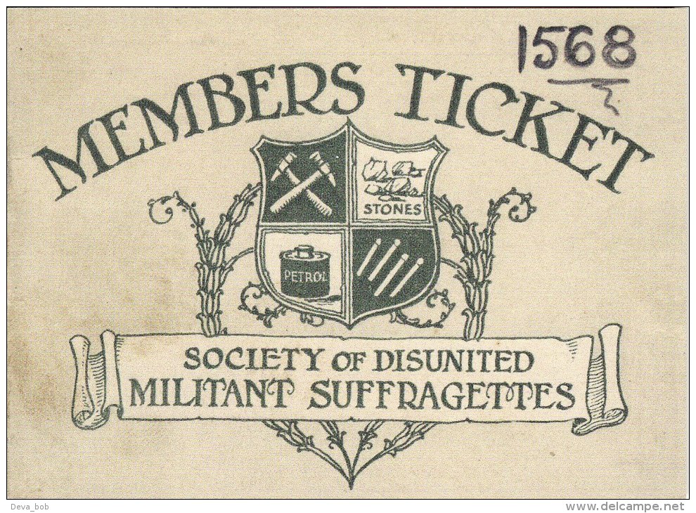 Suffragette Ephemera Spoof Membership Card Society Militant Women Suffragists Replica - Sonstige & Ohne Zuordnung