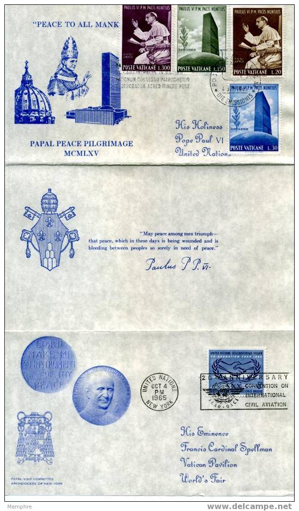 FDC 1965 Visite De Paul VI Aux Nations Unies - FDC