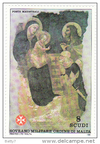 SMOM 1984 NATALE AFFRESCO LORENZETTI - INTEGRO - Sovrano Militare Ordine Di Malta