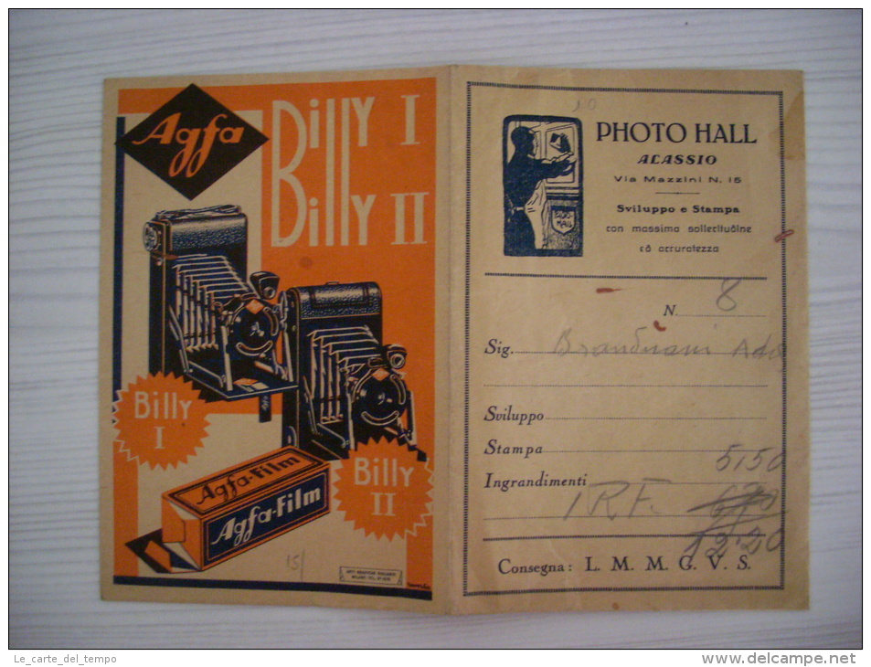 Portafoto PHOTO HALL Sviluppo E Stampa - ALASSIO Agfa Billi I - II 1950ca. - Matériel Et Accessoires