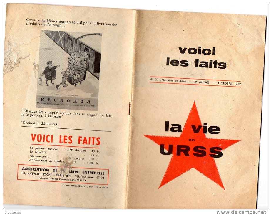 Voici Les Faits )  Vie En URSS 1956" 16 Pages ; Industrie ,agriculture Niveau De Vie ; Photos ( Khroutchev  Etc) - Revistas - Antes 1900