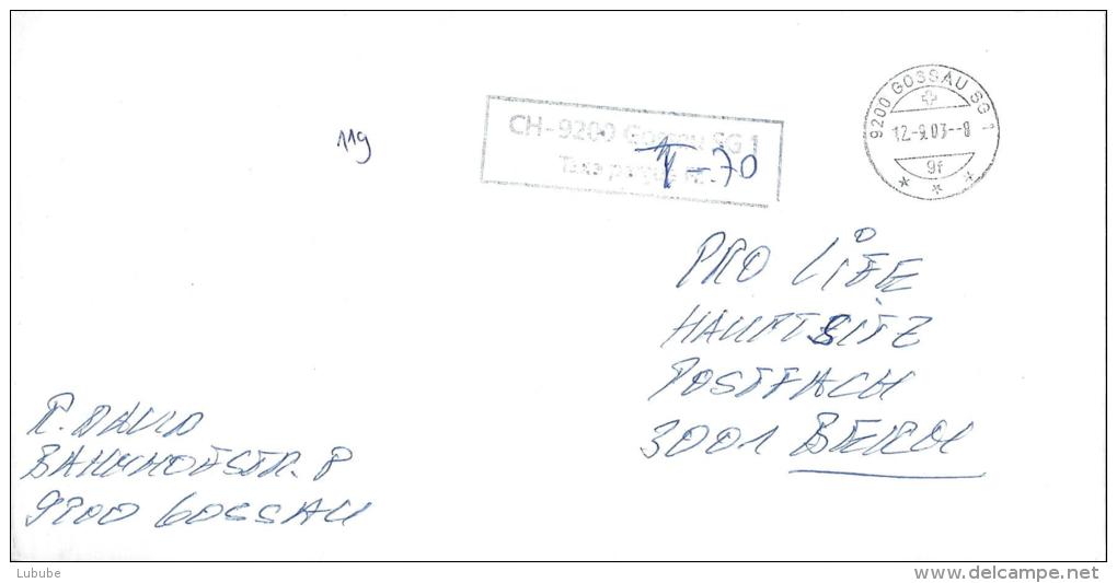 Taxierter Brief  Gossau SG - Bern        2003 - Storia Postale