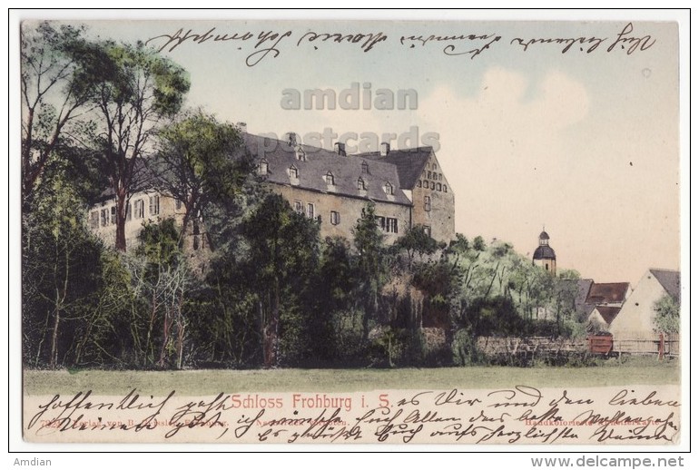 GERMANY ~ AK SCHLOSS FROHBURG ~ CASTLE EXTERIOR ~ 1900s HAND COLORED Vintage Postcard  [6108] - Autres & Non Classés