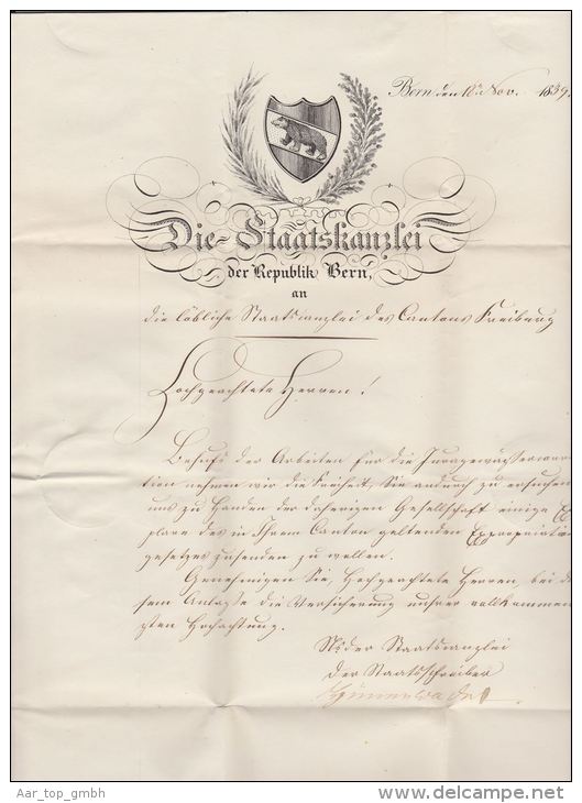 Heimat BE Berne (Bern) 1839-11-19 Brief Nach Freiburg - ...-1845 Prephilately