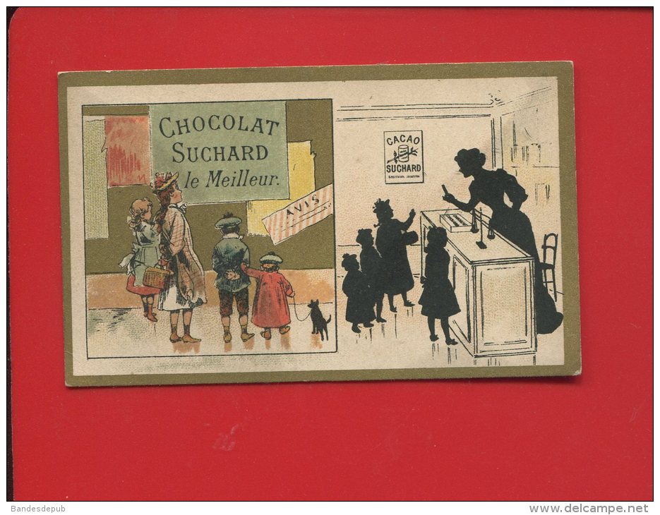 SUCHARD BELLE CHROMO DOREE ENFANT AFFICHE CONFISERIE CHOCOLATERIE  COMPTOIR BALANCE - Suchard