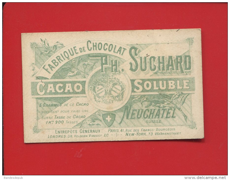 SUCHARD BELLE CHROMO DOREE ENFANT AFFICHE CONFISERIE CHOCOLATERIE  COMPTOIR BALANCE - Suchard