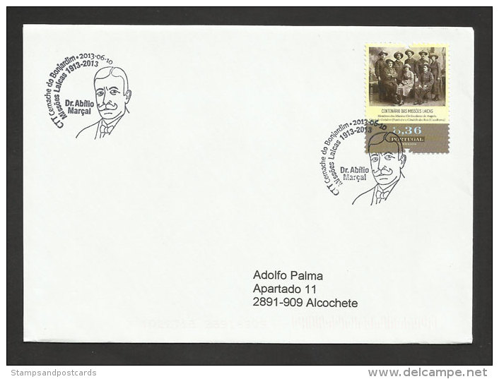 Portugal 2013 Missions Laïques En Afrique Abilio Marçal Lettre Voyagé Secular Missionaries In Africa Event Pmk - Postal Logo & Postmarks