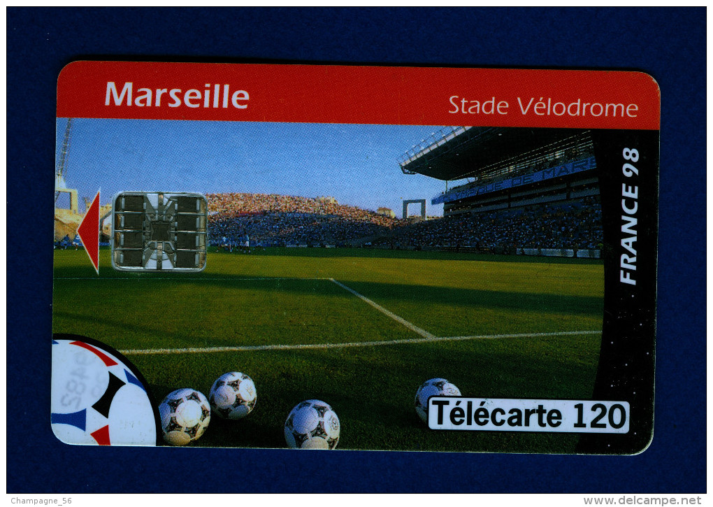 FOOTBALL 98 VARIÉTÉS FRANCE TÉLÉCARTE COUPE DU MONDE FOOTBALL 98 MARSEILLE  06 / 98  PUBLIQUES F876 SC7 - Fehldrucke