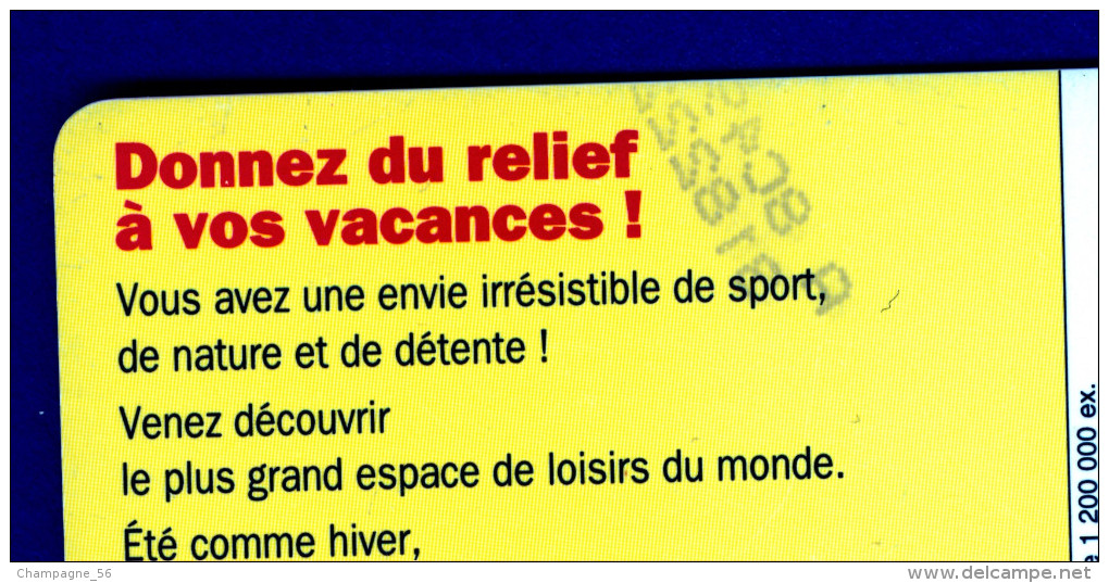 VARIÉTÉS FRANCE TÉLÉCARTE  04 / 97  DONNEZ DU RELIEF A VOS VACANCES ! 50 UNITÉS  F731 PUCE SC7 UTILISÉE - Fehldrucke