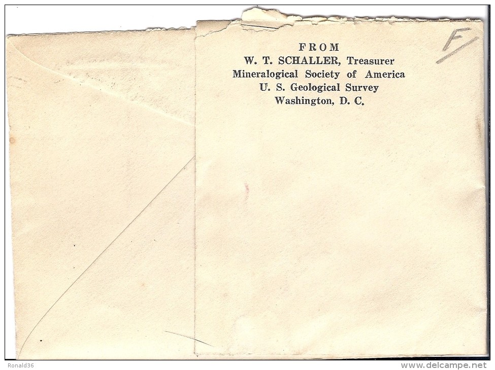 Courrier Enveloppe Cachet WASHINGTON Timbre 2 C Et Gaufré 3c 1937 Adr Argentine SAVOIE De W T SCHALLER US Geological Sur - Other & Unclassified