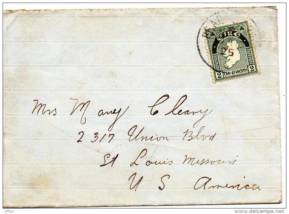 Ireland  Old Cover Mailed To USA - Briefe U. Dokumente