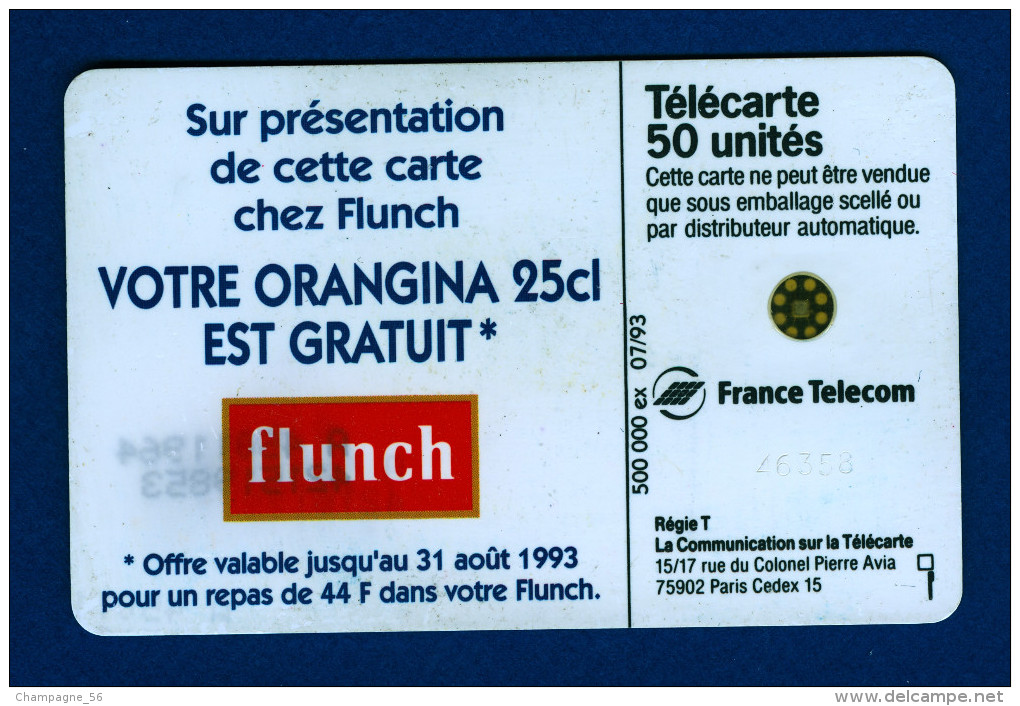 F382 / FRANCE TÉLÉCARTE  / 530 / SC5 / 07 / 1993 ORANGINA  50 UNITÉ  UTILISÉE - Variétés
