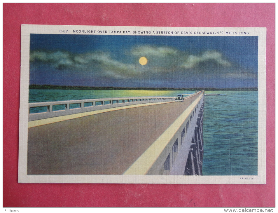 Clearwater,FL--Moonlight Over Tampa Bay--not Mailed--PJ162 - Clearwater