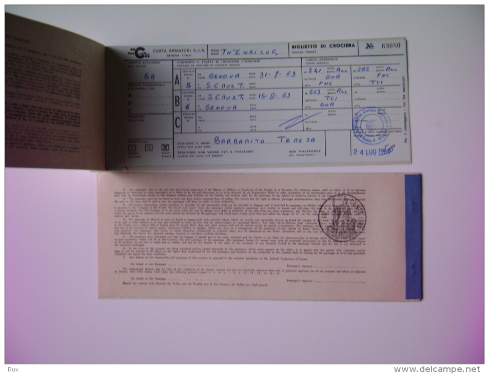 1969 FOLDER BOX  PACCHETTO VIAGGIO  HOTEL  TENERIFE SPAIN  COSTA CROCIERA NAVE PIROSCAFO FEDERICO BIGLIETTO TICKETS