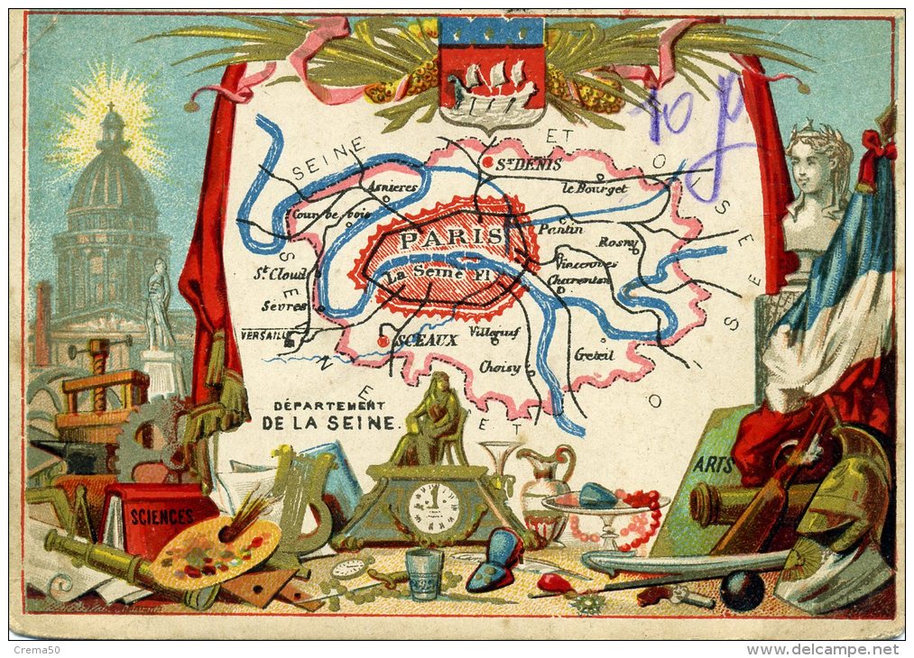 Chomo - Carte De Département - Seine - Geografía