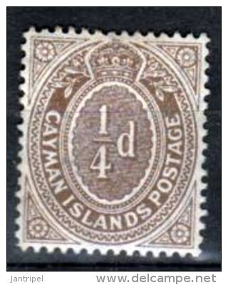 CAYMAN ISL. 1908  1/4 D   MH     SEE SCAN FOR QUALITY - Kaaiman Eilanden