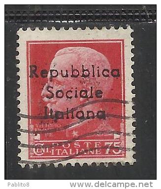 EMISSIONI LOCALI TERAMO 1944 SOPRASTAMPATO D´ ITALIA ITALY OVERPRINTED  CENT. 75  ANNULLATO USED - Ortsausgaben/Autonome A.