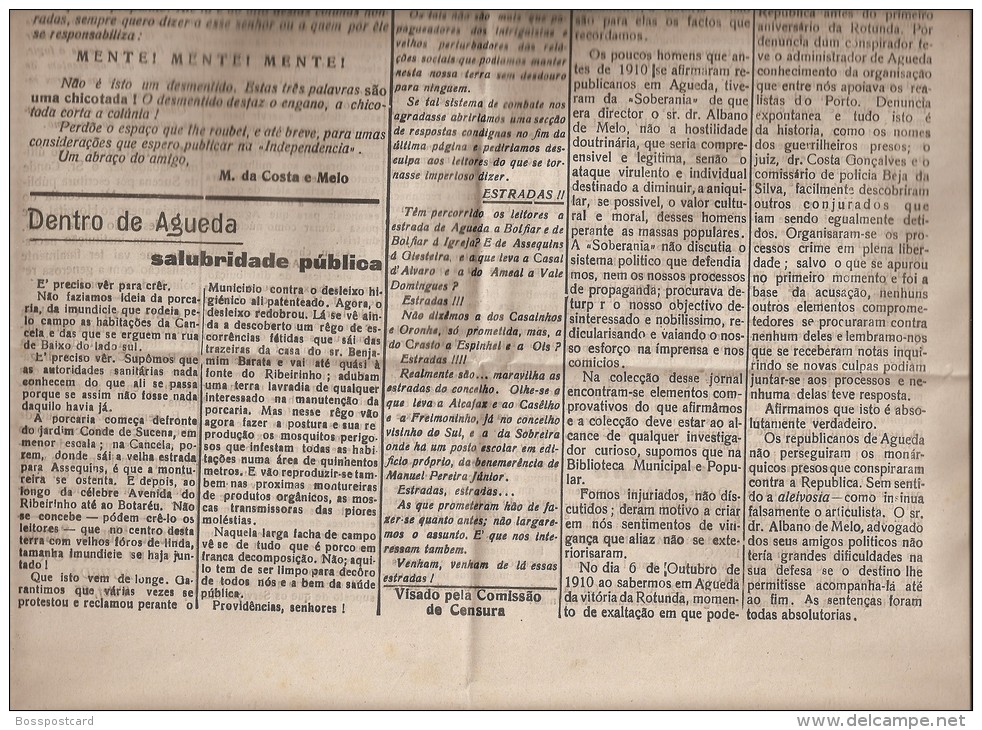 Águeda - Jornal "Independência D´Águeda" Nº 918, 1949. Aveiro (4 Scans) - Zeitungen & Zeitschriften
