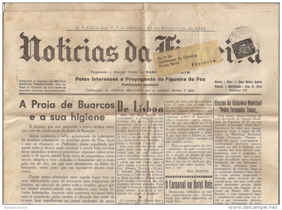Figueira Da Foz - Jornal "Notícias Da Figueira" Nº 350 De 1948. Coimbra (4 Scans) - Magazines