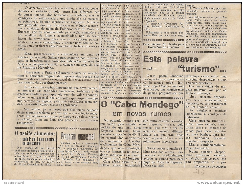 Figueira Da Foz - Jornal "Notícias Da Figueira" Nº 350 De 1948. Coimbra (4 Scans) - Revues & Journaux