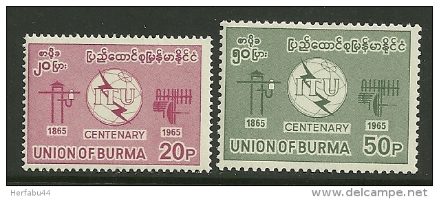 Burma  " ITU "    Set    SC# 188-89  MNH** - Burma (...-1947)