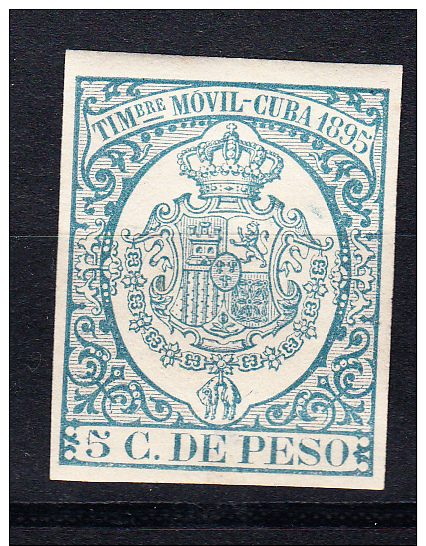 ESPAÑA-CUBA 1895.ALFONSO XIII.TIMBRE MOVIL. 5 C. DE PESO.NUEVO. SES 347 - Cuba (1874-1898)