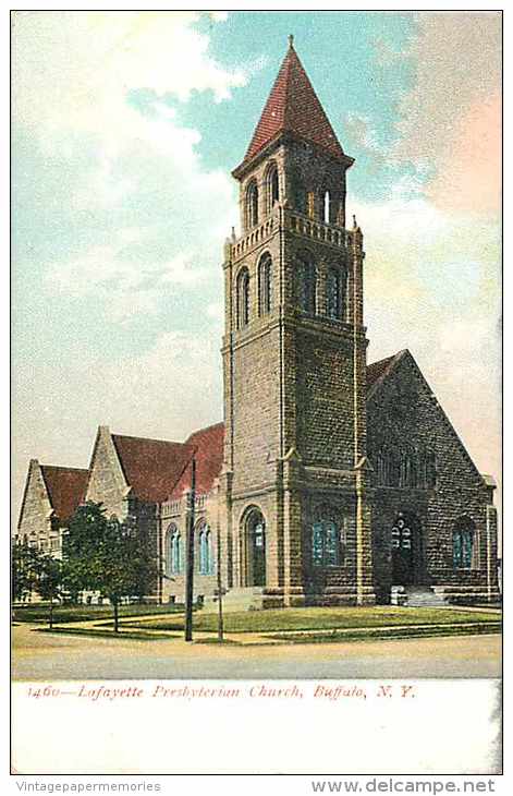209711-New York, Buffalo, Lafayette Presbyterian Church, Souvenir Post Card Co No 1460 - Buffalo